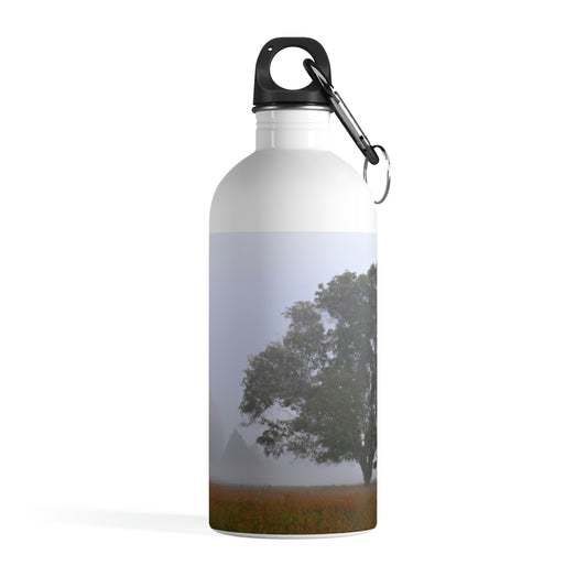 The Lonely Tree in the Foggy Meadow - The Alien Stainless Steel Water Bottle