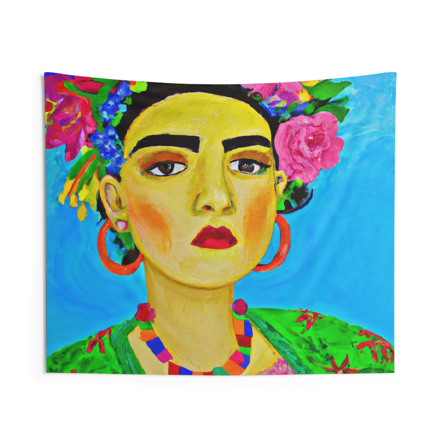 "Feroz y libre: un tributo a las mujeres mexicanas inspirado en Frida Kahlo" - The Alien Wall Tapestries