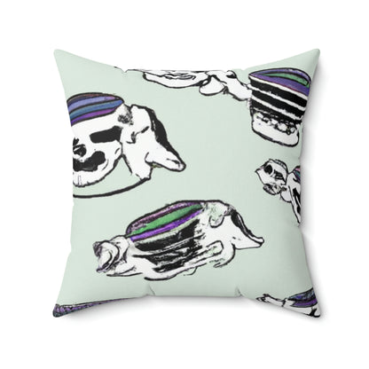 "A Purr-fectly Precious Tea Party Parade" - The Alien Square Pillow