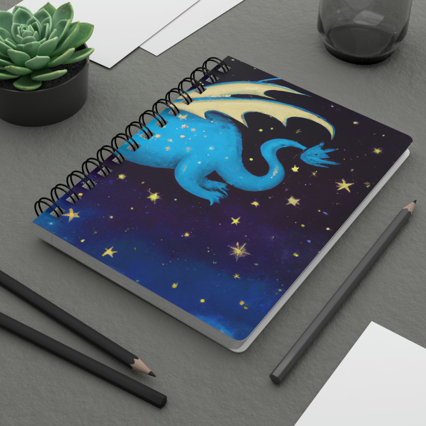 "Drifting Among the Stars: The Story of a Baby Dragon" - The Alien Spiral Bound Journal