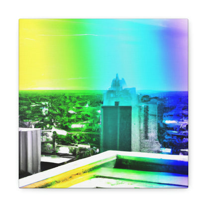 "Urban Splendor: The City Skyline from Above" - Canvas