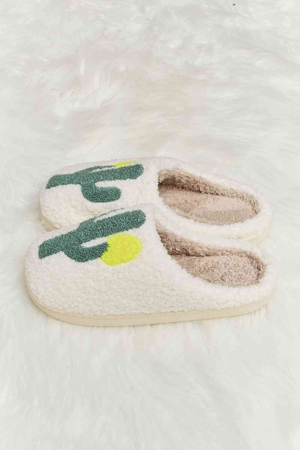 Pantuflas tipo chanclas de felpa Melody Cactus