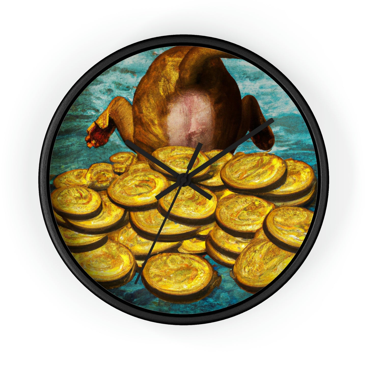 "Feline Fortune in a Foliage of Finances" - The Alien Wall Clock