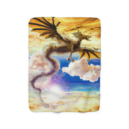 "A Heavenly Blaze with a Mystic Dragon" - The Alien Sherpa Fleece Blanket