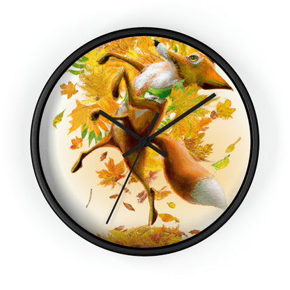 "Autumnal Adventure: A Fox's Mischief" - The Alien Wall Clock