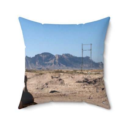 "The Forgotten Throne of the Desert" - The Alien Square Pillow