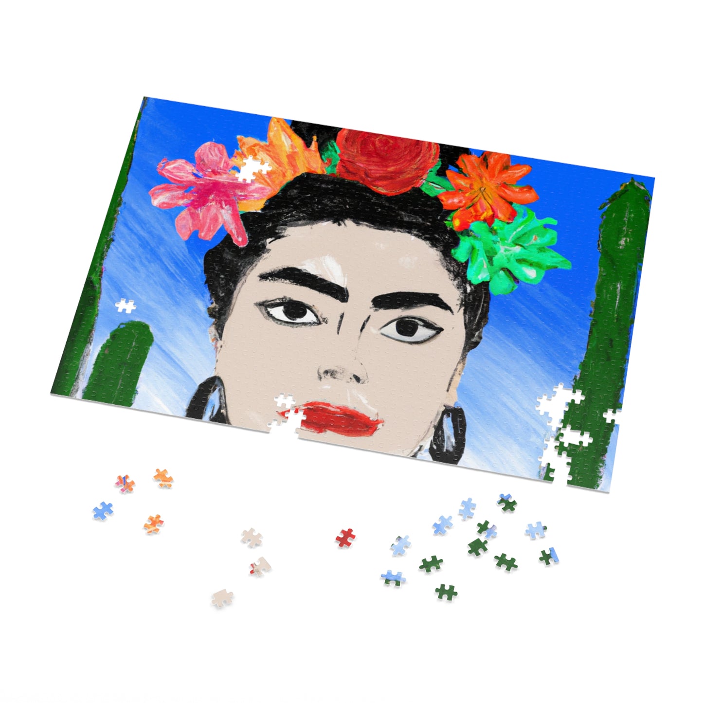 "Frida Ardiente: Pintando un ícono mexicano con cultura colorida" - The Alien Jigsaw Puzzle