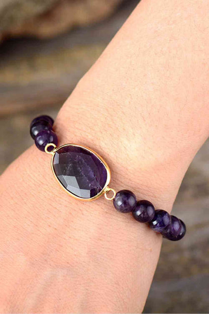 Handgefertigtes Amethyst-Perlenarmband