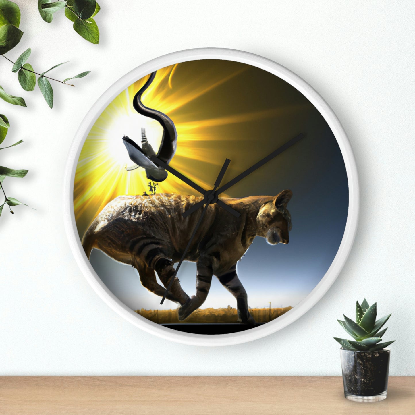 "A Purrfect Sunbeam Moment" - The Alien Wall Clock