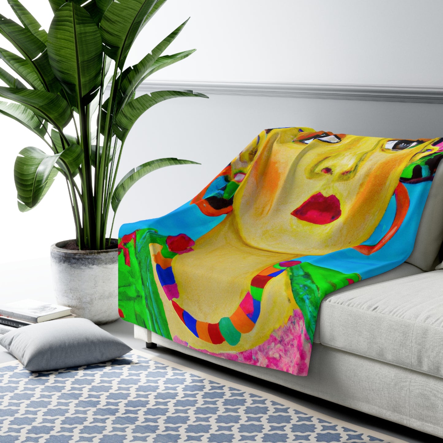 "Fierce and Free: A Frida Kahlo-Inspired Tribute to Mexican Women" - The Alien Sherpa Fleece Blanket