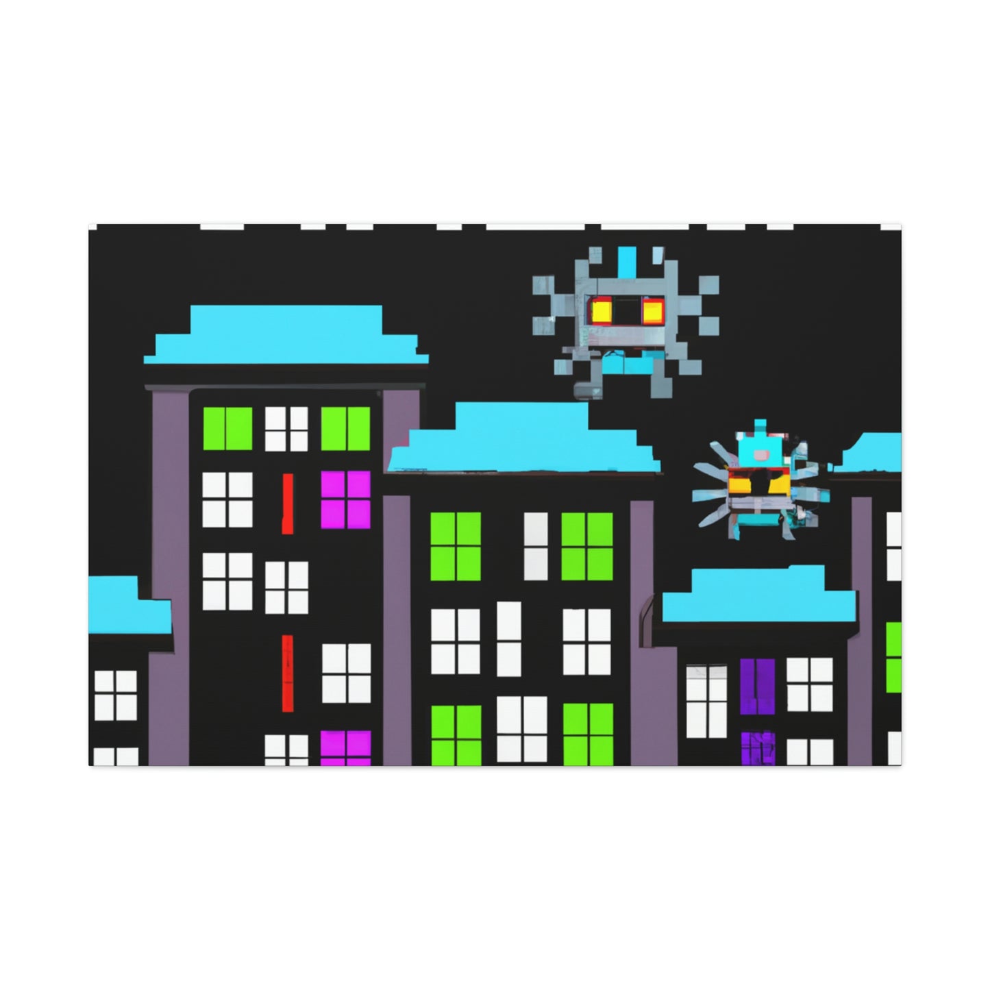 "City Defenders: Creative Space Invaders" - The Alien Canva