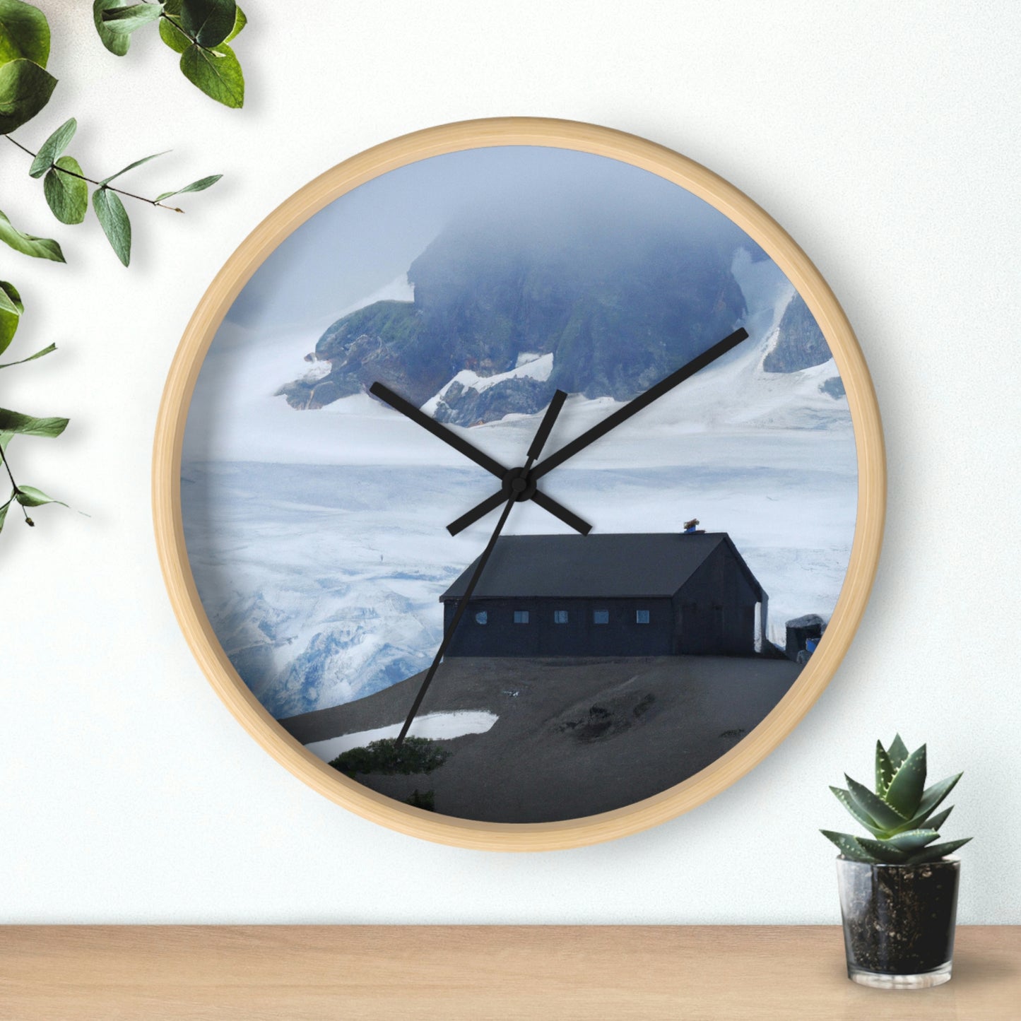 "Frozen Fears: A Haunted Glacier House" - The Alien Wall Clock