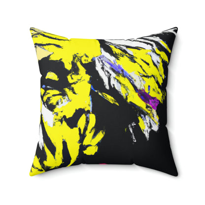 "Albert Einstein: A Pop Art Portrait" - The Alien Square Pillow