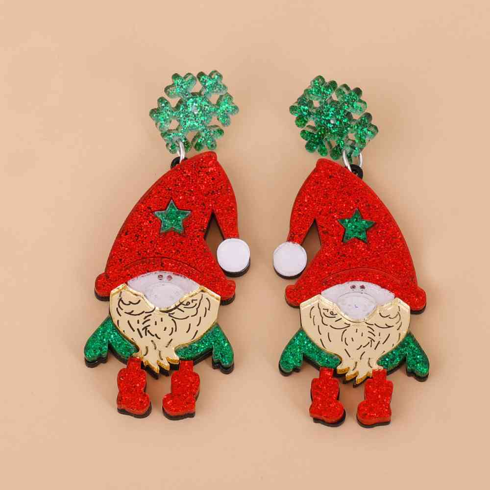 Pendientes de aleación de diamantes de imitación de Papá Noel