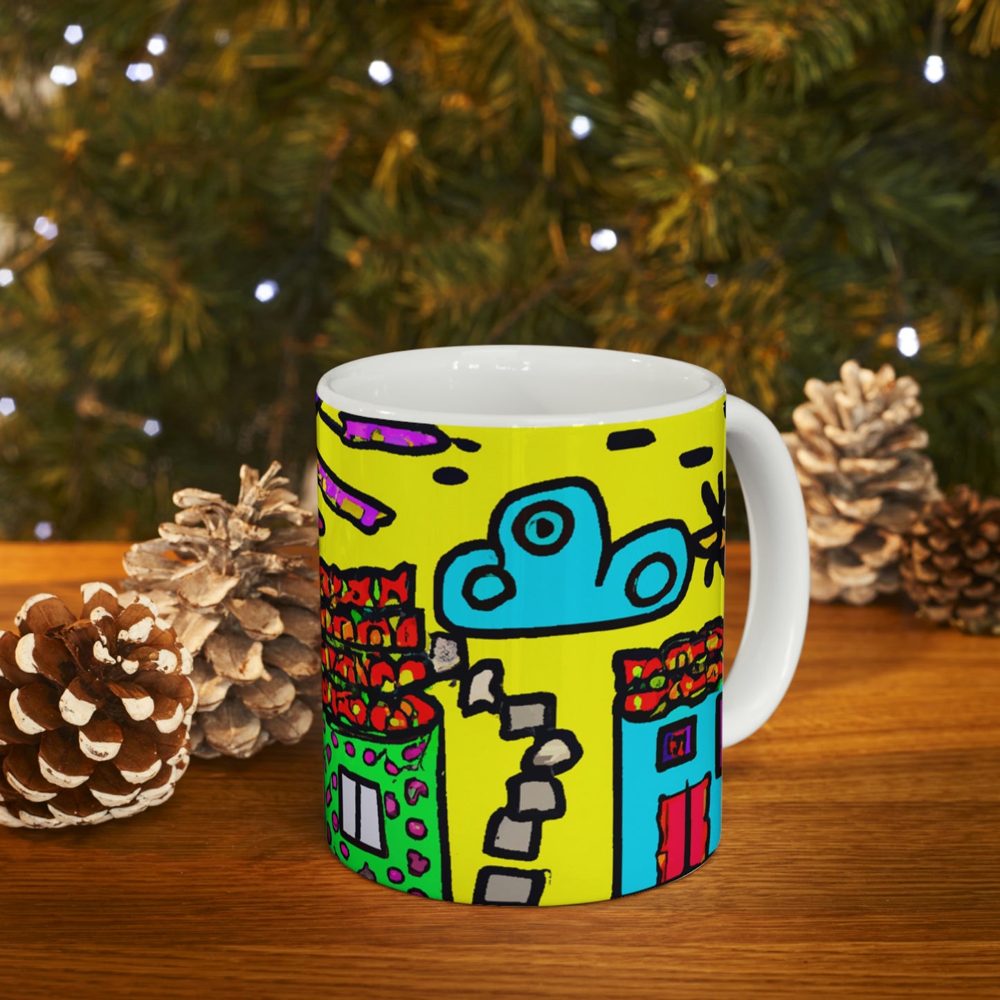 "A Slumbering Village of the Soaring Dragon" - The Alien Ceramic Mug 11 oz