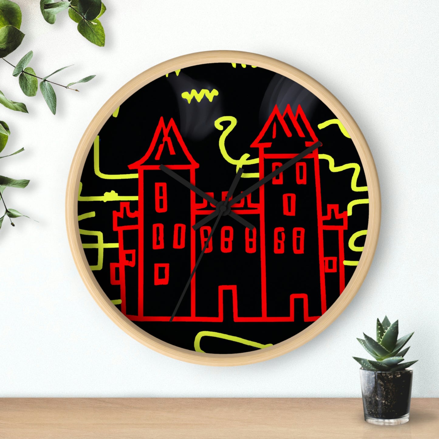 "A Haunted Shadow: The Dark Secrets of the Old Castle on a Gloomy Night" - The Alien Wall Clock