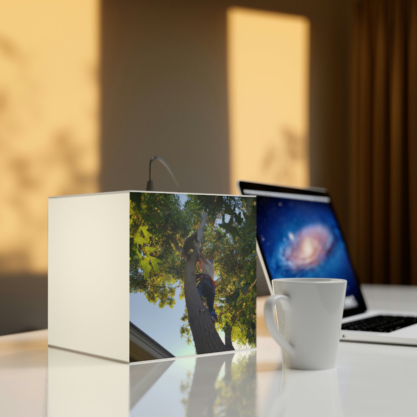 "Furry Saviour in a High Perch" - The Alien Light Cube Lamp