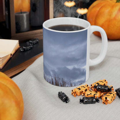 "Lonely Sentinels in the Autumn Sky" - The Alien Ceramic Mug 11 oz