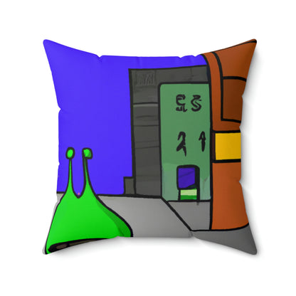 "Alien Misadventure in the City" - The Alien Square Pillow