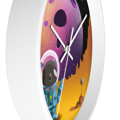 "Exploring the Unknown: The Adventures of a Space Captain and the Mysterious Planet" - The Alien Wall Clock