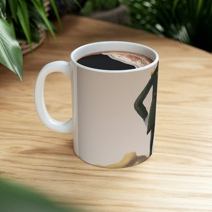 "Courage Against Despair: A Soldier's Triumph" - The Alien Ceramic Mug 11 oz