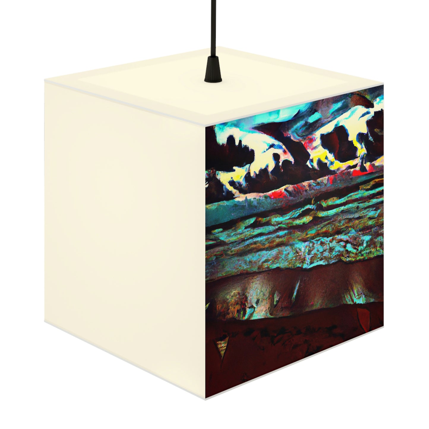 "Dusk at Sea: A Tempestuous Gathering" - Die Alien Light Cube Lampe