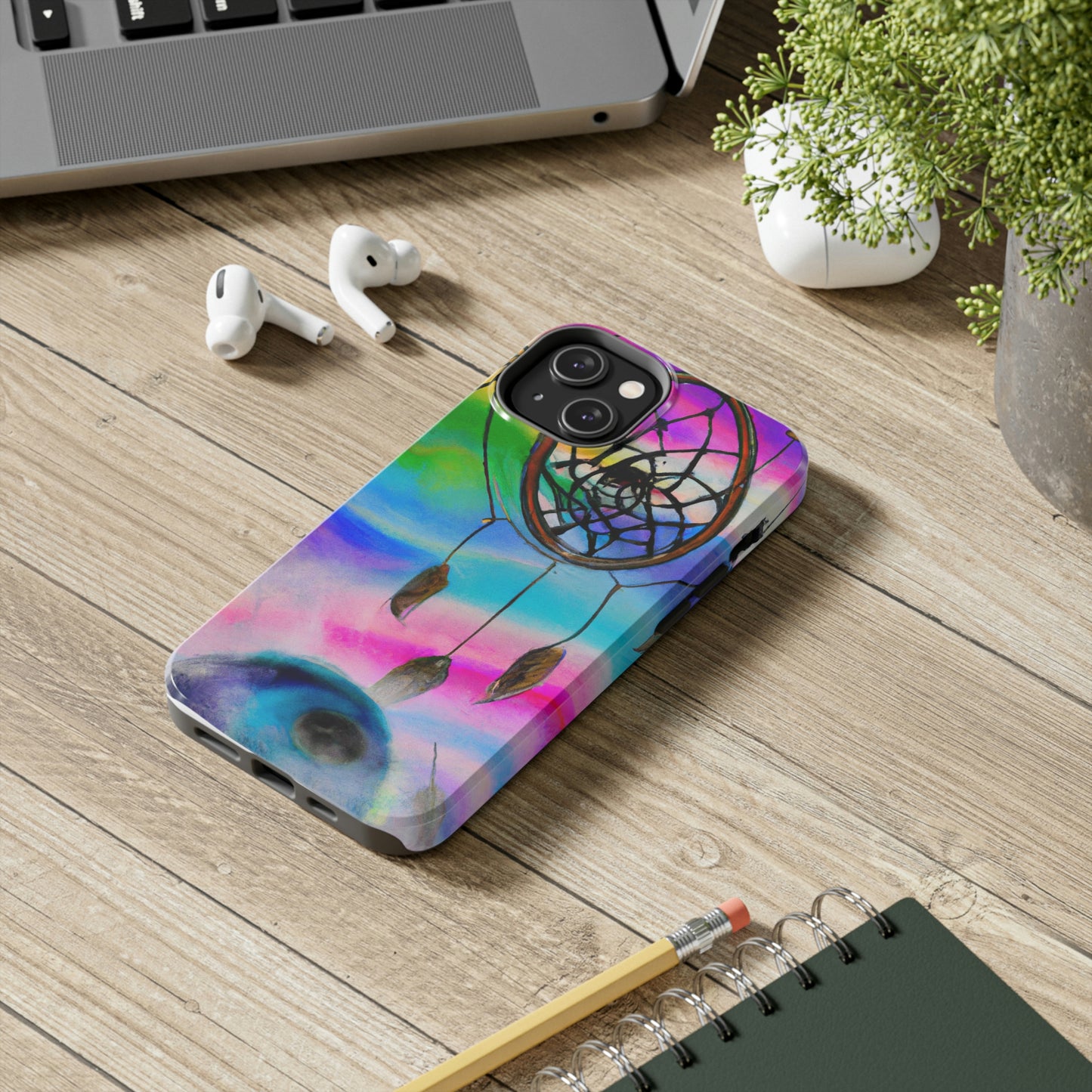 "A Galaxy of Dreams: A Colorful Dreamcatcher Captures Falling Stardust" - The Alien Tough Phone Cases