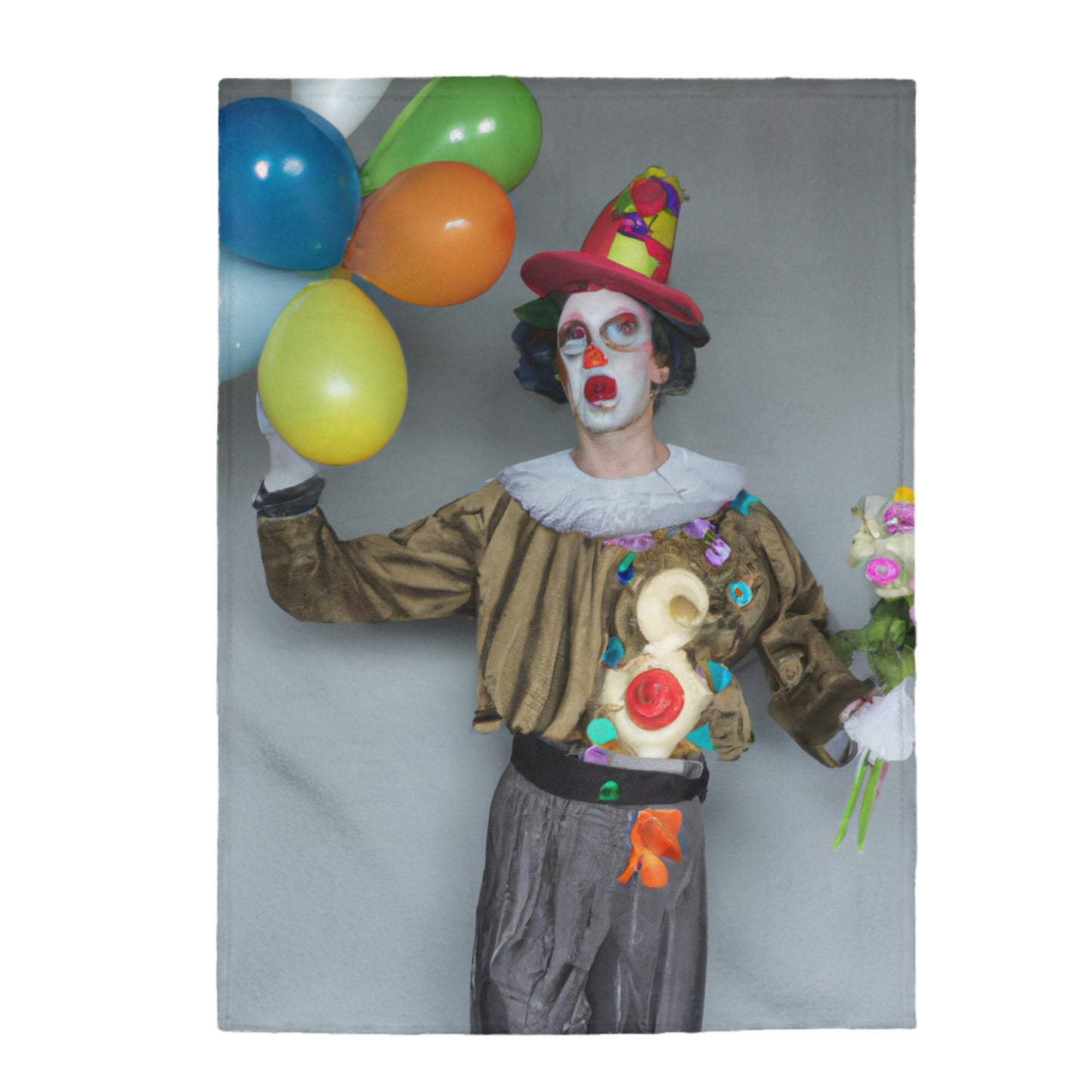 "Clowning Around with Balloons" - The Alien Velveteen Plush Blanket