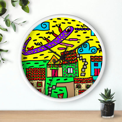 "A Slumbering Village of the Soaring Dragon" - The Alien Wall Clock