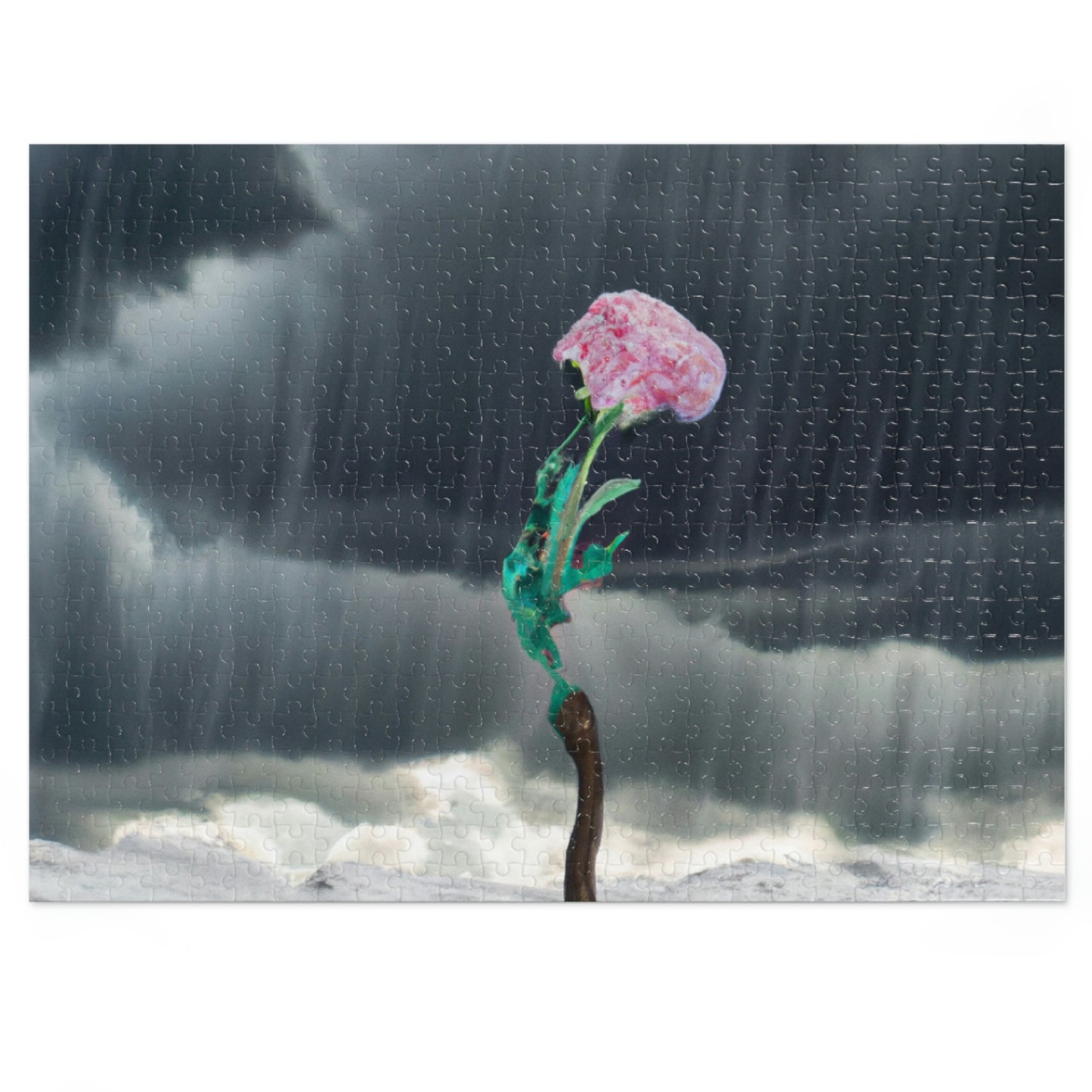 "Aight Against the Storm: The Story of a Lonely Flower" - The Alien Jigsaw Puzzle