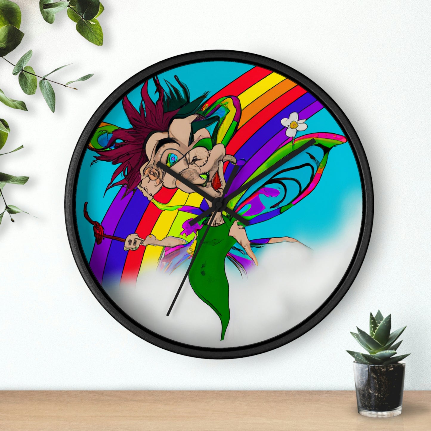 Rainbow Mischief Fairy - The Alien Wall Clock