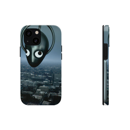 "Ein ferner Funke: Die Suche eines Außerirdischen nach einem Zufluchtsort in der Stadt." - Die Alien Tough Phone Cases