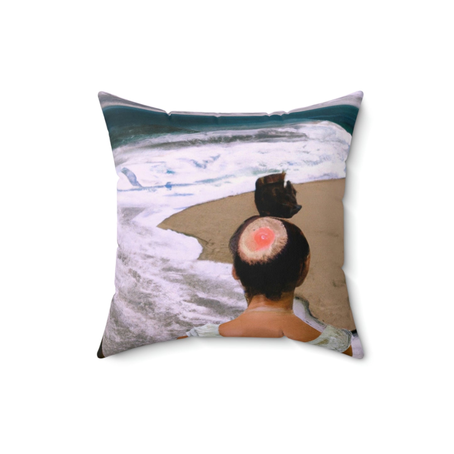 Sea-Swept Romance - The Alien Square Pillow