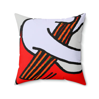 "A Blind Monk's Gentle Embrace of a Lost Dragonling" - The Alien Square Pillow