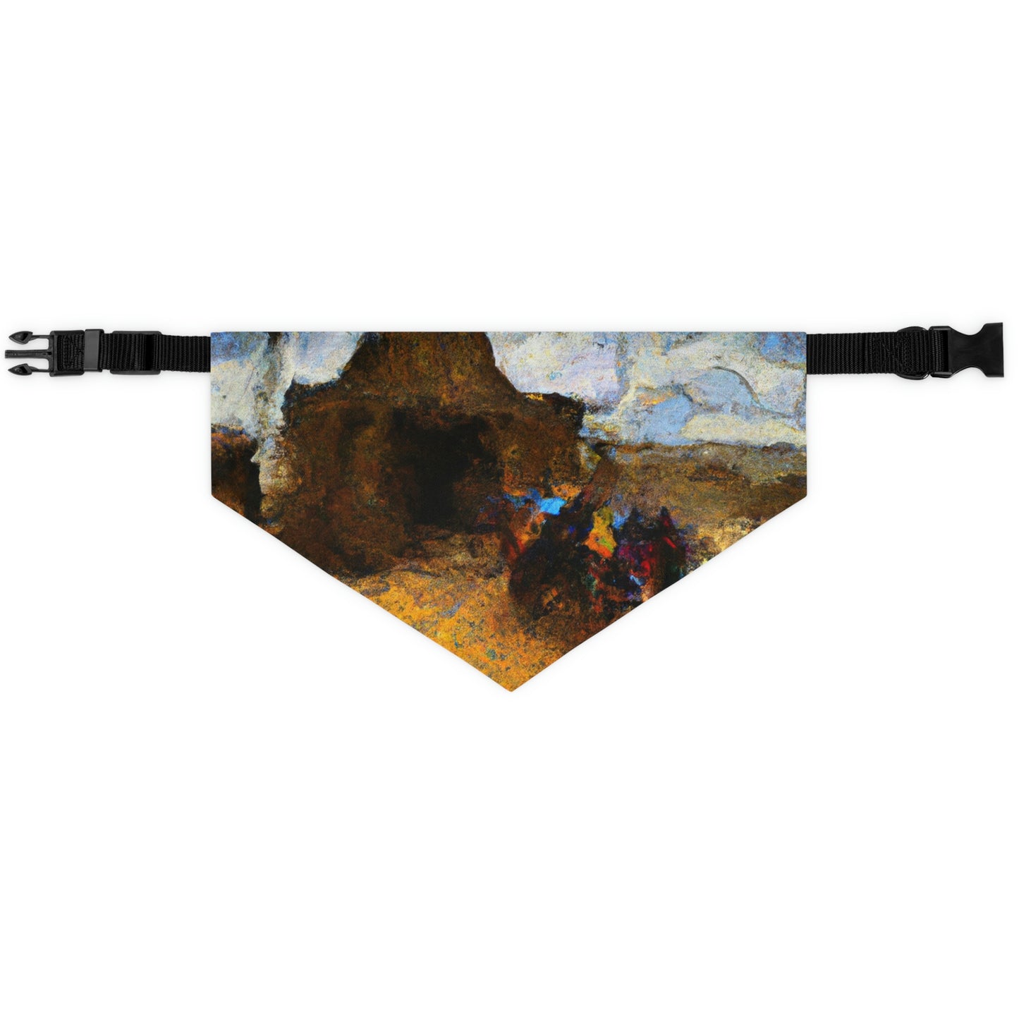 "Dusty Pilgrims at the Forgotten Shrine" - The Alien Pet Bandana Collar