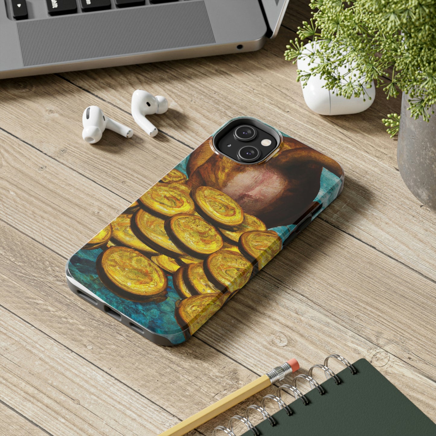 "Feline Fortune in a Foliage of Finances" - Die Alien Tough Phone Cases