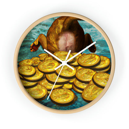 "Feline Fortune in a Foliage of Finances" - The Alien Wall Clock