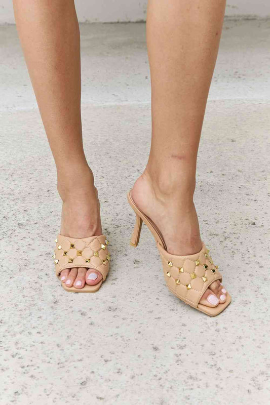 Forever Link – gesteppte Mule-Heels mit quadratischer Zehenpartie in Nude