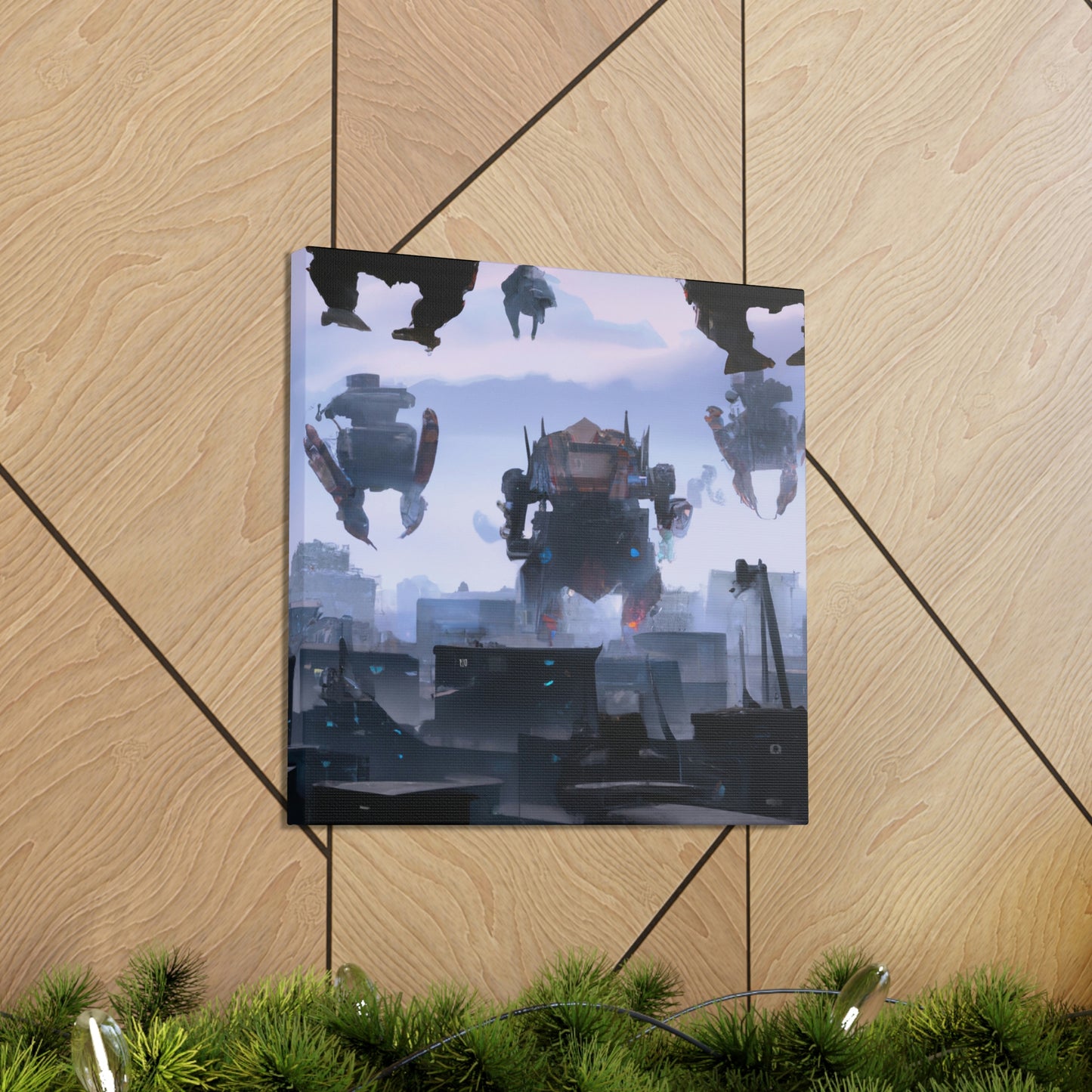 "Mech Mayhem: The Giant Robot City Showdown" - The Alien Canva