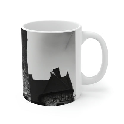 "Castillo de secretos desconcertantes: una aventura embrujada" - Taza de cerámica The Alien 11 oz