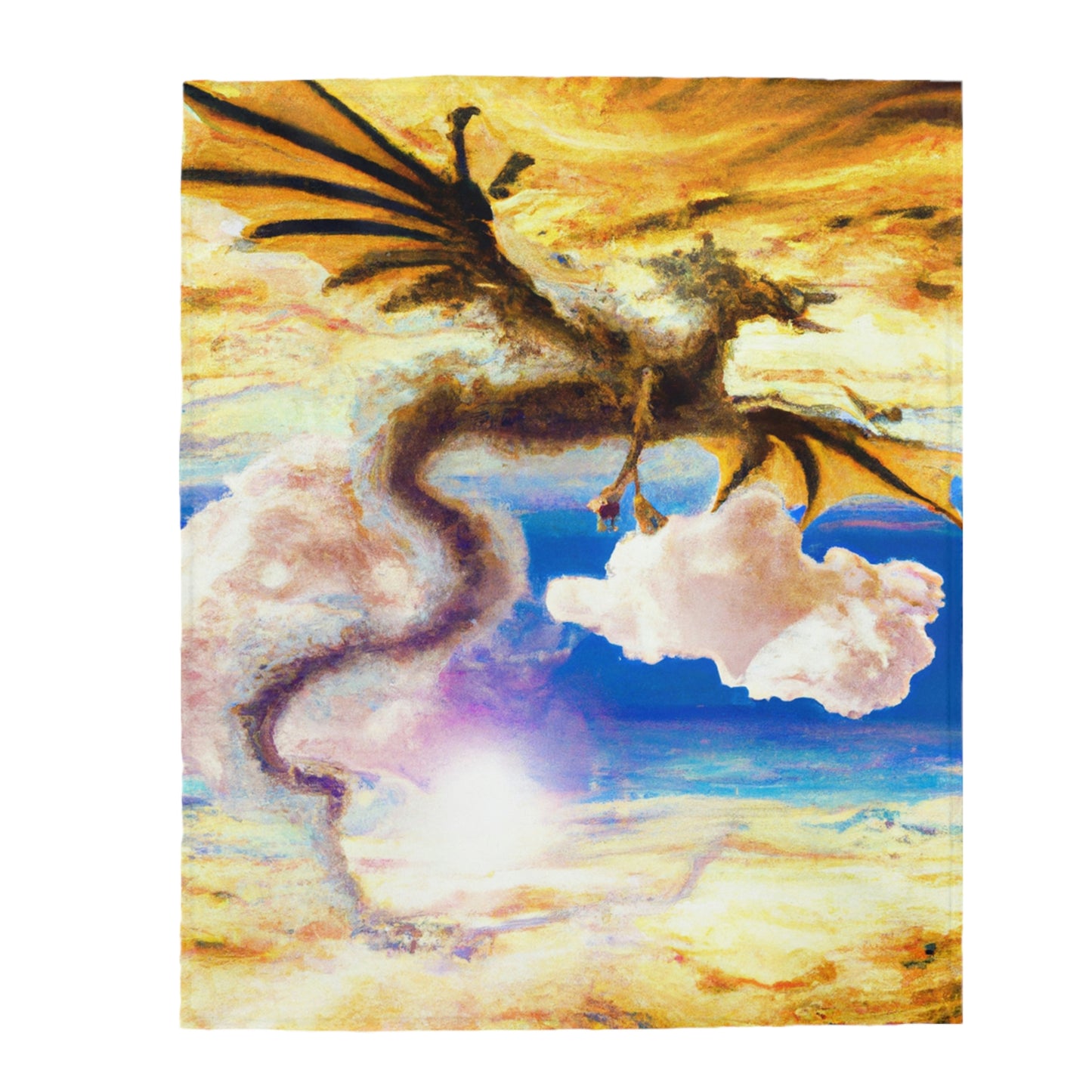 "A Heavenly Blaze with a Mystic Dragon" - The Alien Velveteen Plush Blanket