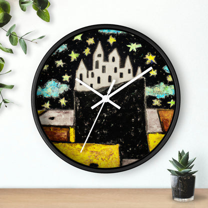 "Cosmic Oasis: A Journey to a Floating City Amid the Sea of Stars" - The Alien Wall Clock