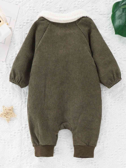 Baby-Overall aus Cord mit geknöpftem Kragen und Kragen