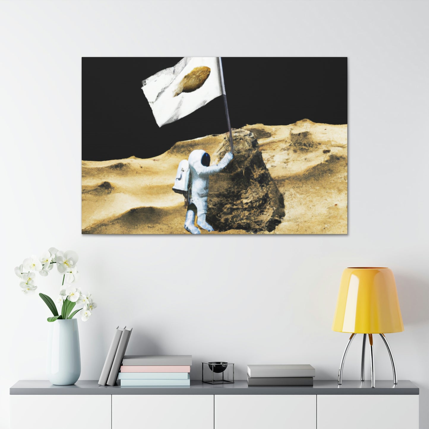 "Claiming Space: Das Pflanzen der Asteroidenflagge des Astronauten" - The Alien Canva