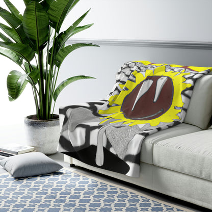 "A Sunflower Withering on a Parched Field" - The Alien Sherpa Fleece Blanket