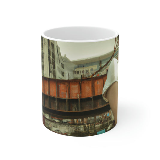 "ChronoTown: Where Time Stands Still" - The Alien Ceramic Mug 11 oz