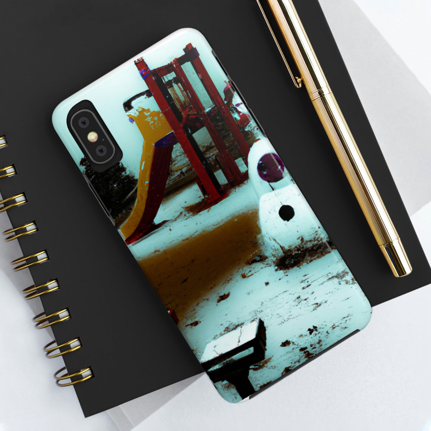 "Melancholy Snowman in a Silent Playground" - The Alien Tough Phone Cases