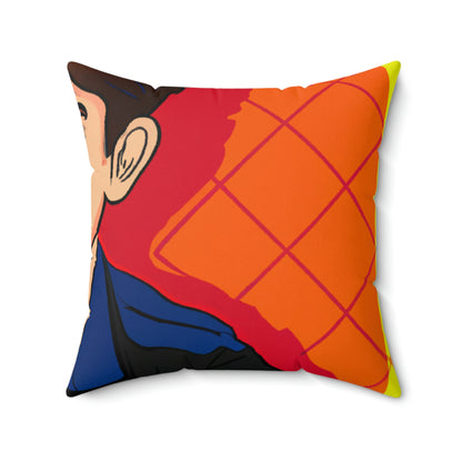 "The Pop Art Laptop Surfer" - The Alien Square Pillow