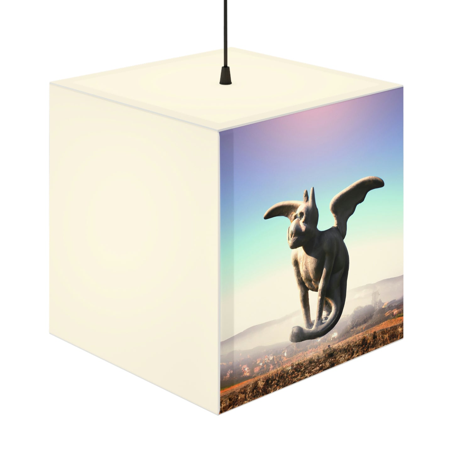 "Alone on the Hilltop: The Tale of a Solitary Gargoyle" - The Alien Light Cube Lamp