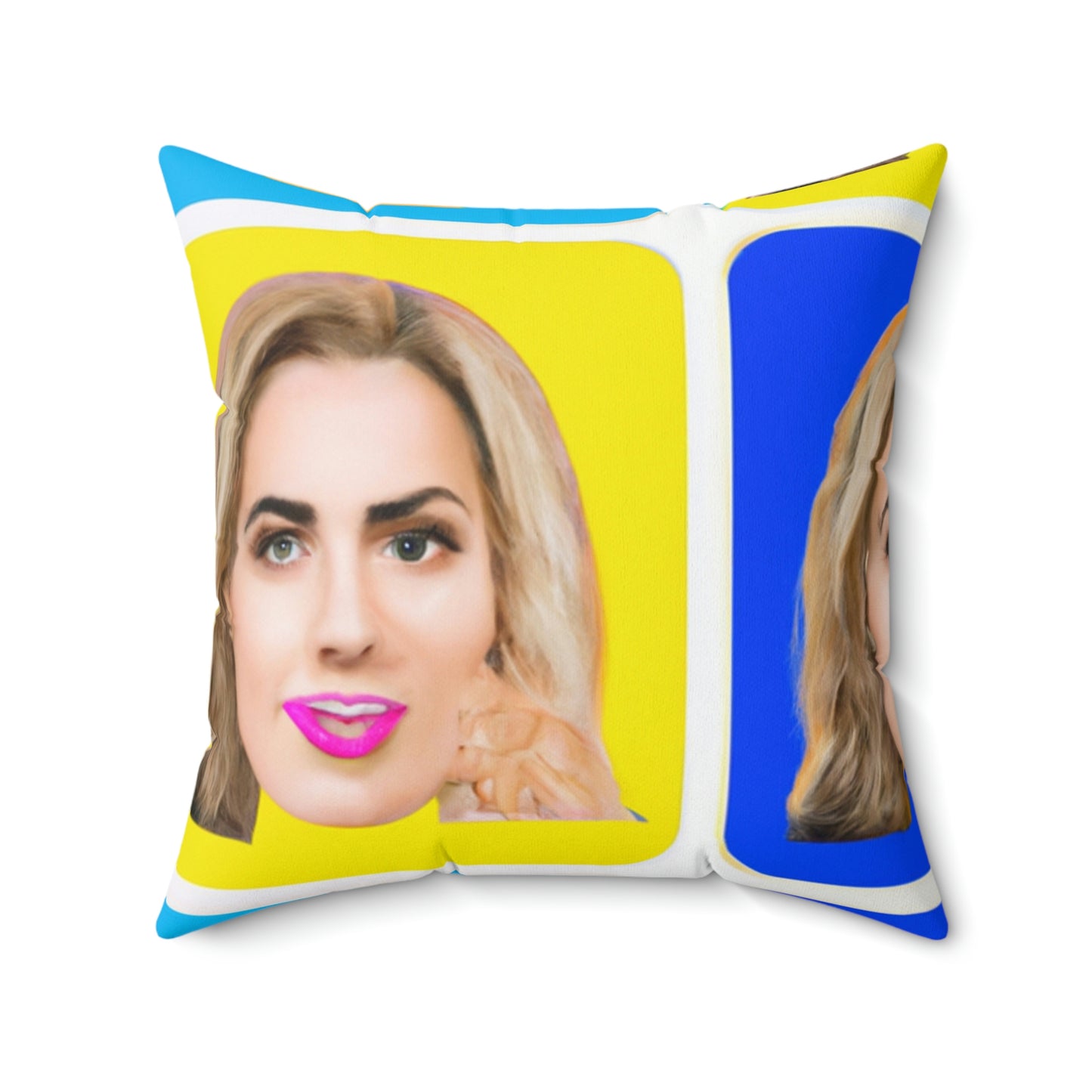 "Emoji-zing a Celebrity: A Pop Art Portrait" - The Alien Square Pillow